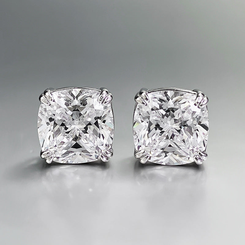 White Sona Diamond Earrings in Sterling Silver