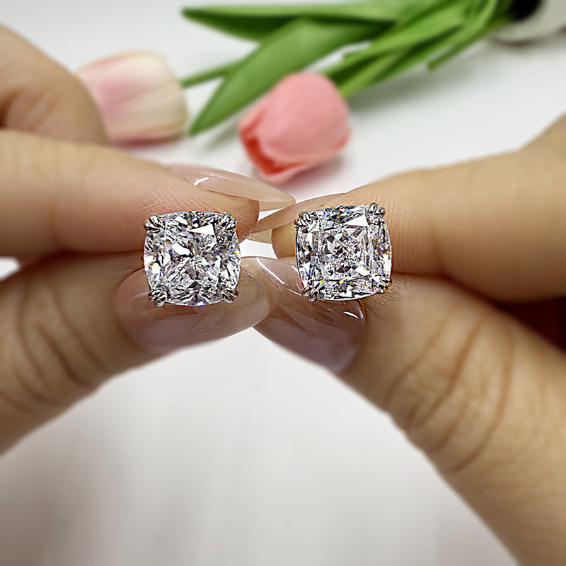 White Sona Diamond Earrings in Sterling Silver