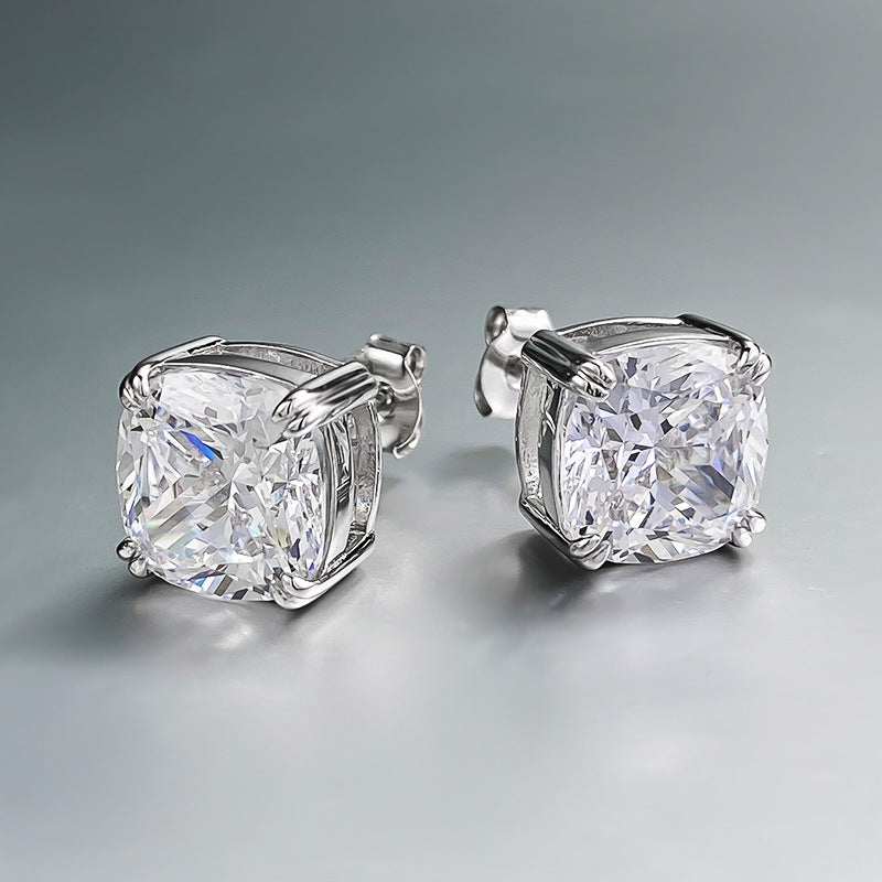 White Sona Diamond Earrings in Sterling Silver