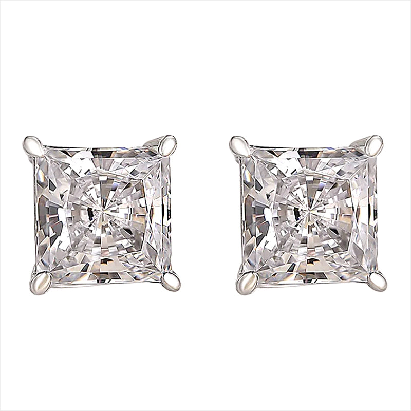 Elegant White Simulated Diamond Earrings in Silver
