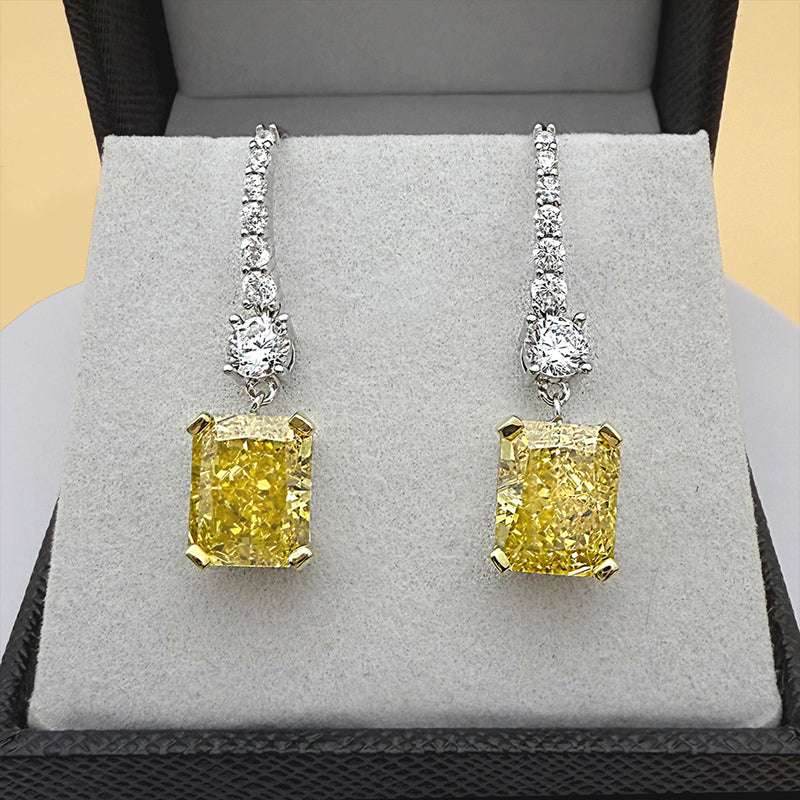 Sterling Silver Earrings with 4.0ct Zircon