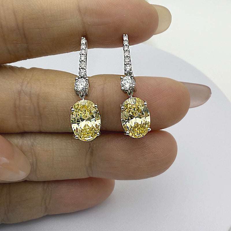Sterling Silver Earrings with 3.0 carat Zircon