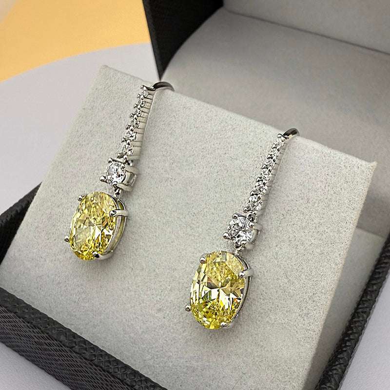 Sterling Silver Earrings with 3.0 carat Zircon