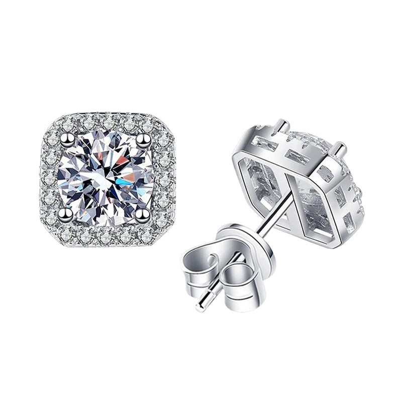 1.5 Carat Round Simulated Diamond Stud Earrings