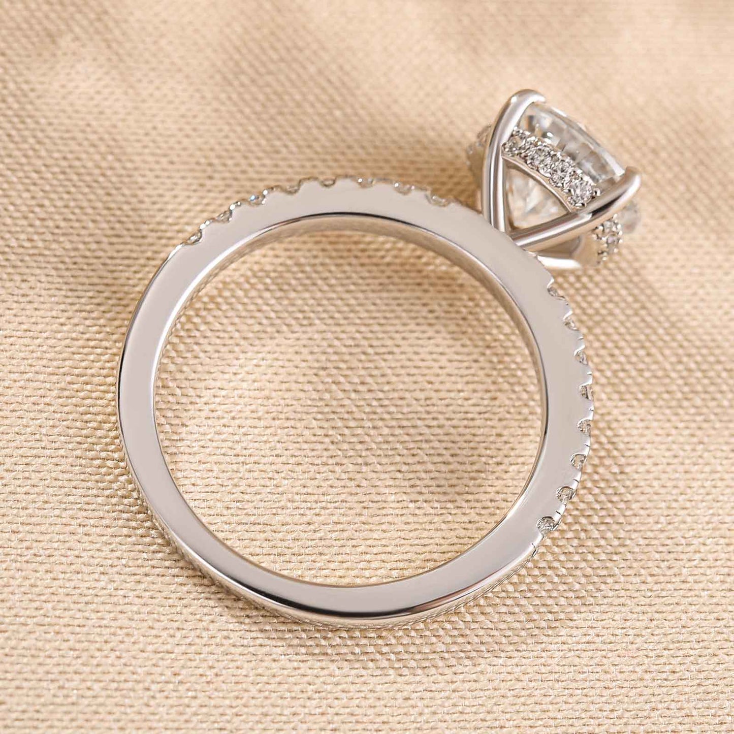 Classic Round Cut Solitaire Engagement Ring Sterling Silver