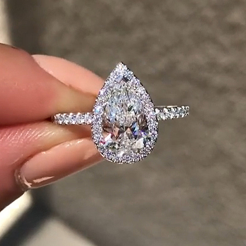 3.0 Carat Pear-Cut Moissanite Engagement Ring