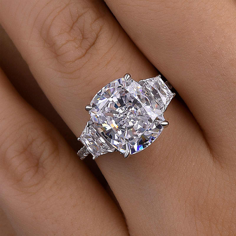 Majestic 7.0ct Cushion Cut Three-Stone Ring