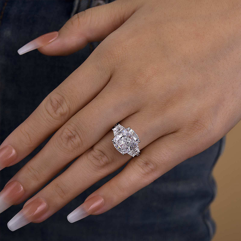 Majestic 7.0ct Cushion Cut Three-Stone Ring