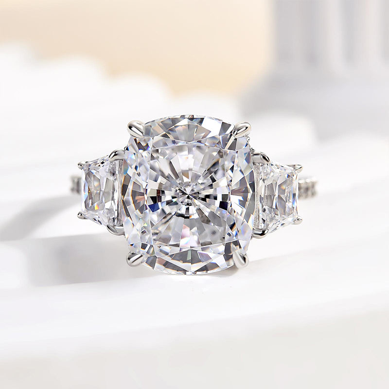 Majestic 7.0ct Cushion Cut Three-Stone Ring