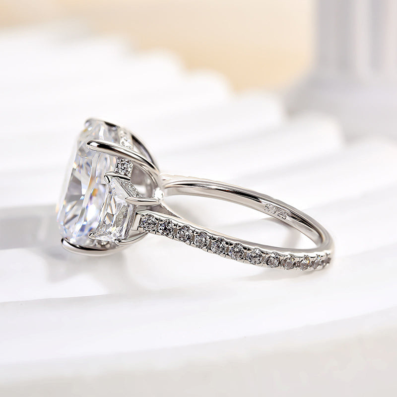 Majestic 7.0ct Cushion Cut Three-Stone Ring