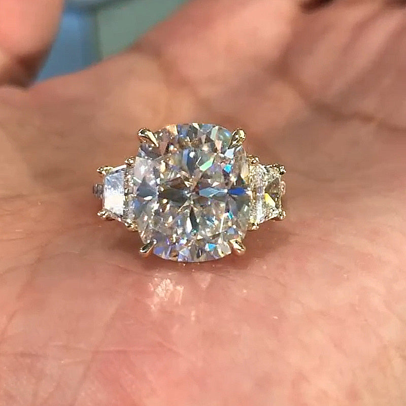 Majestic 7.0ct Cushion Cut Three-Stone Ring