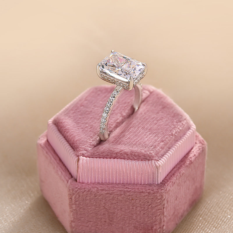 4.5CT Radiant Cut Diamond Two Tone Gold Ring