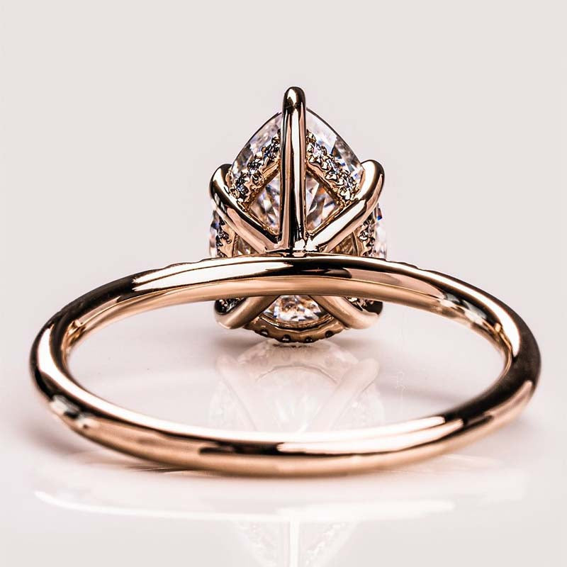 3.5ct Pear Cut Diamond Rose Gold Engagement Ring