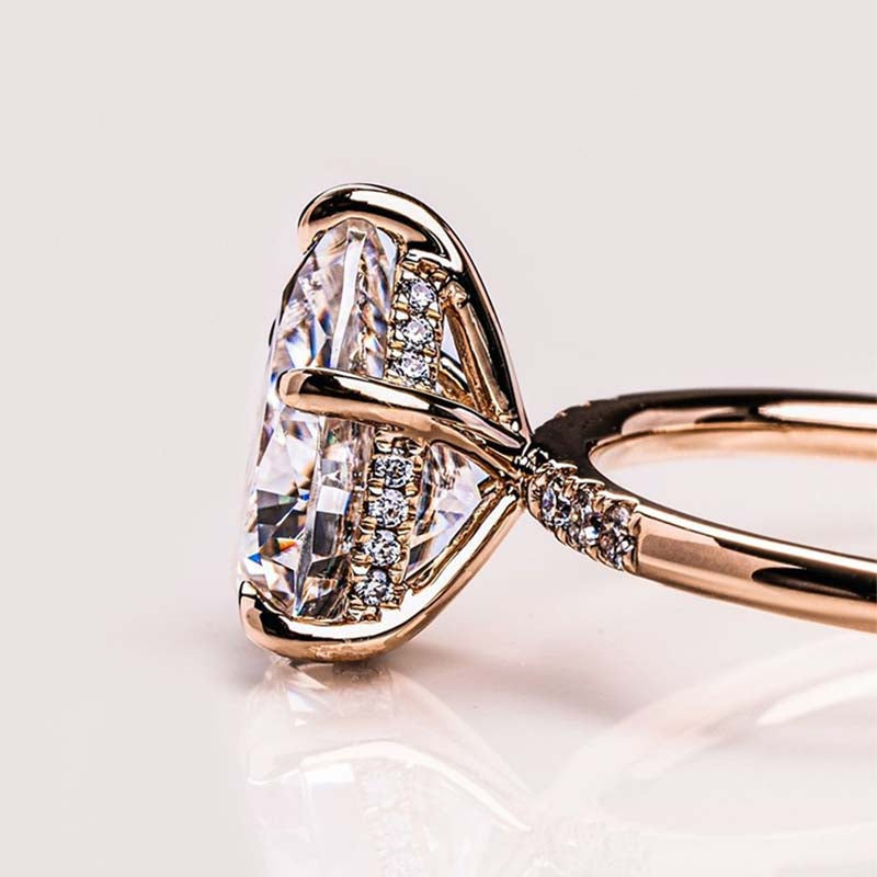 3.5ct Pear Cut Diamond Rose Gold Engagement Ring