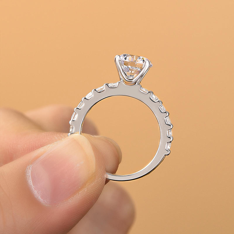 Timeless 2 Carat Round Sona Diamond Sterling Silver Ring