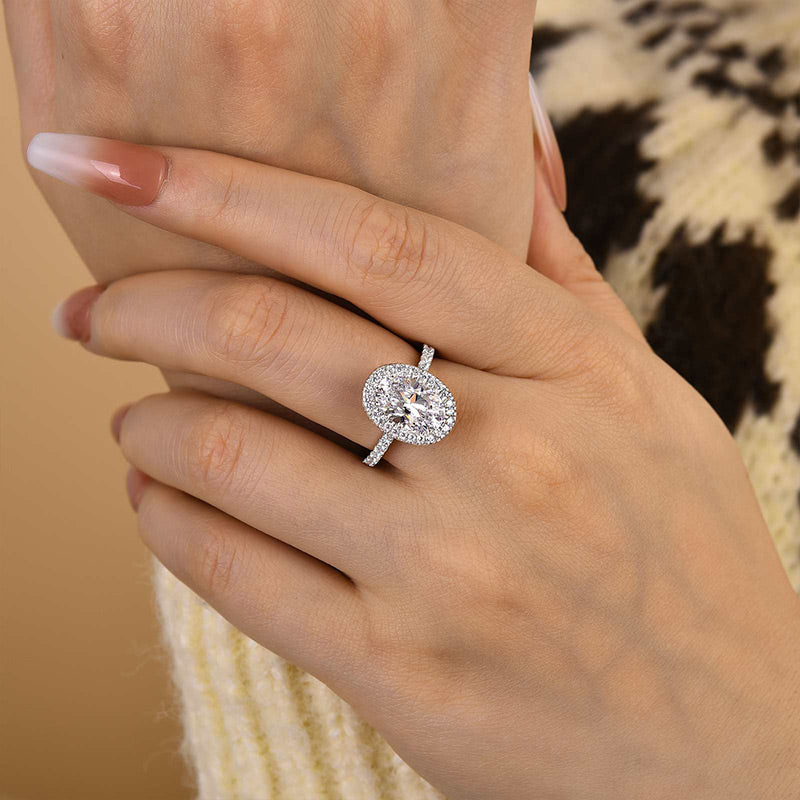 2.5 Carat Oval Cut Diamond Halo Ring