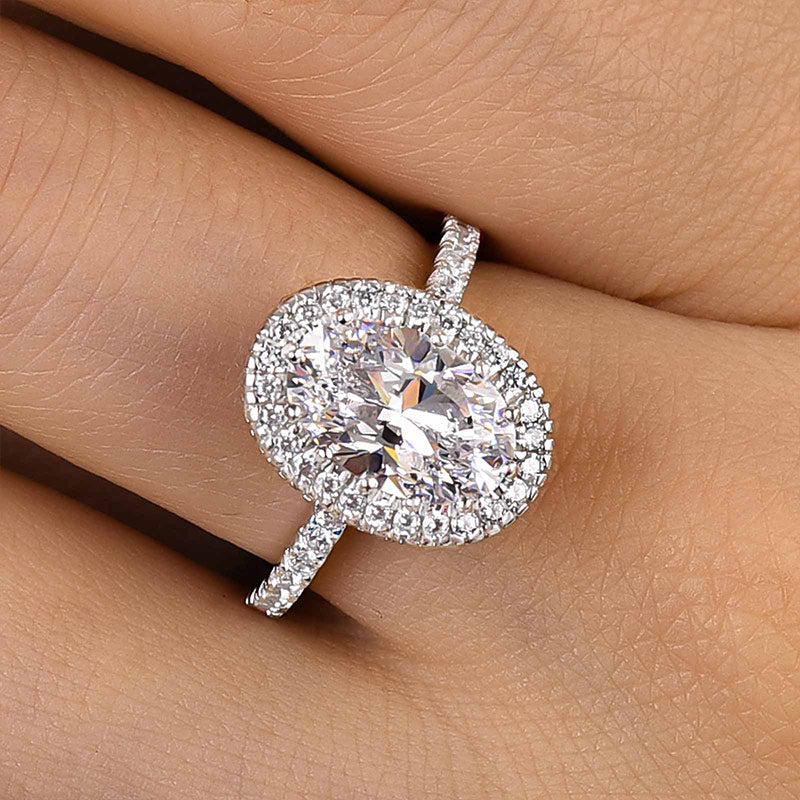 2.5 Carat Oval Cut Diamond Halo Ring