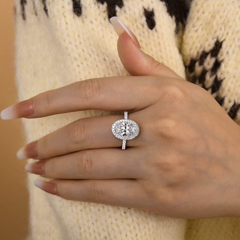 2.5 Carat Oval Cut Diamond Halo Ring