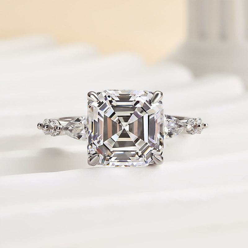 3.5ct Asscher Cut Diamond Ring with Mixed Cut Accents