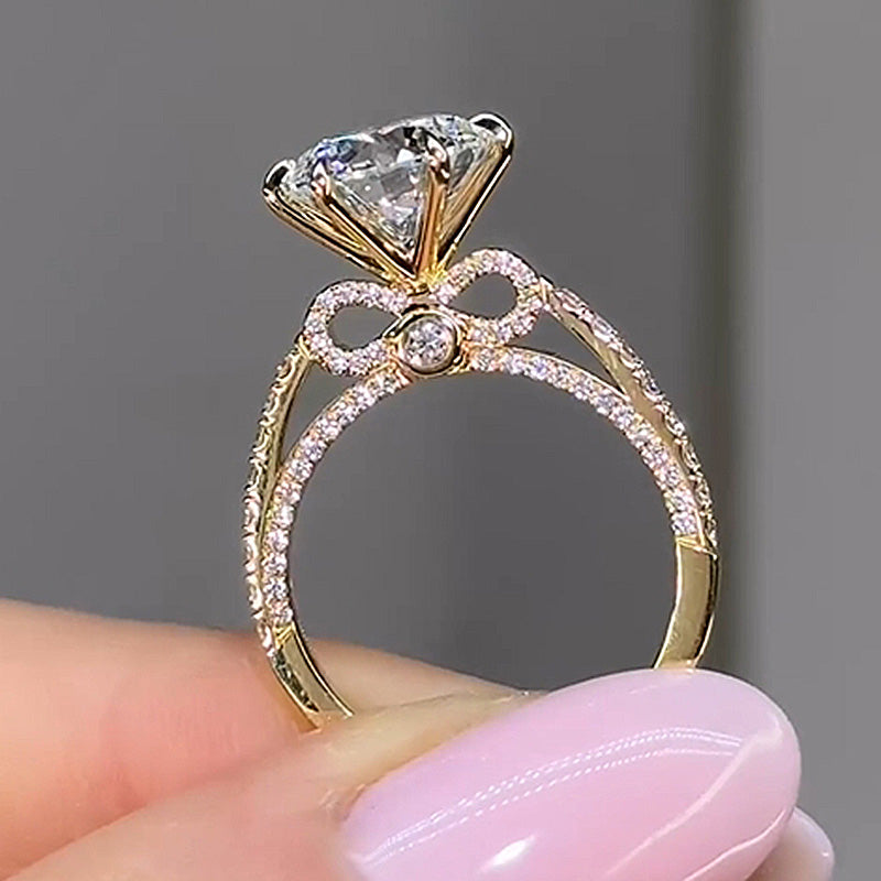 2 Carat Round-Cut Moissanite Engagement Ring in Sterling Silver