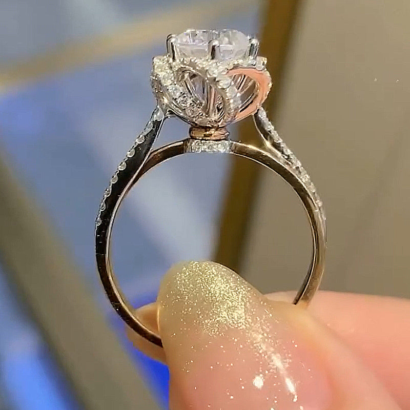 1.0Ct Round Moissanite Ring – 925 Silver Rhodium Plated