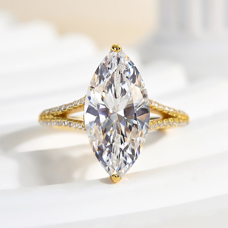 4 Carat Marquise-Cut Simulated Diamond Engagement Ring