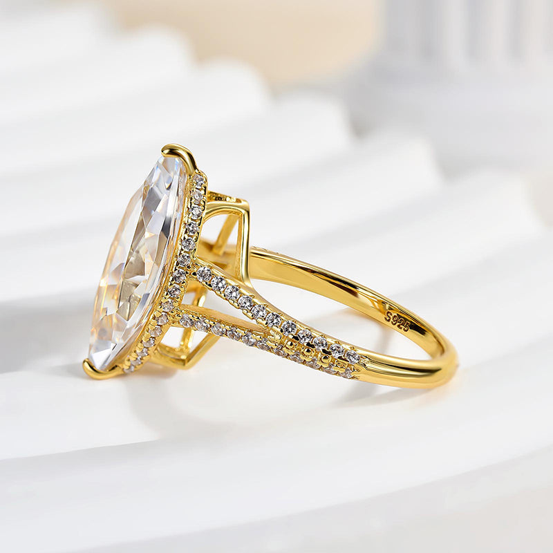 4 Carat Marquise-Cut Simulated Diamond Engagement Ring