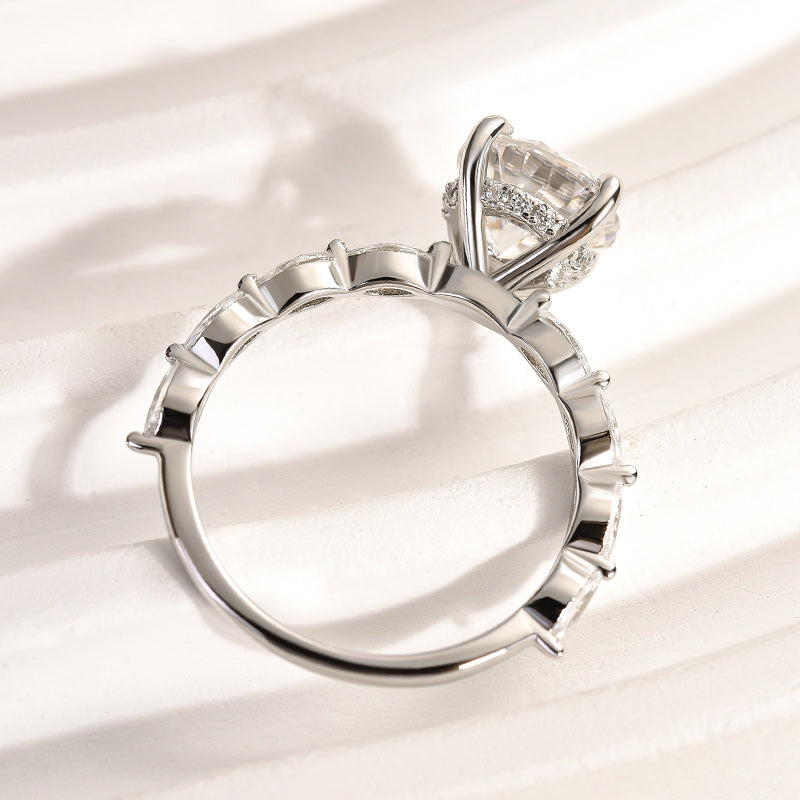 2 Carat Round Moissanite Engagement Ring White Gold