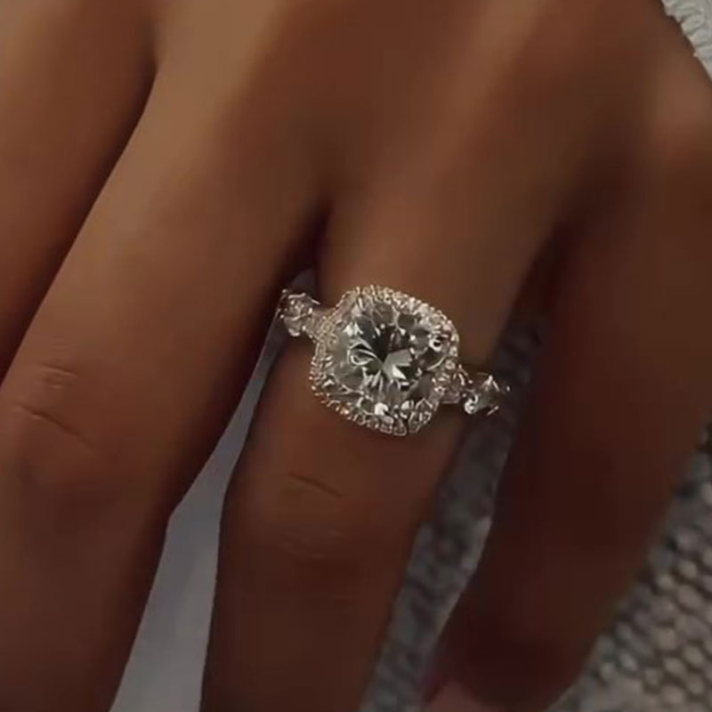 3.5 Carat Cushion Cut Halo Engagement Ring