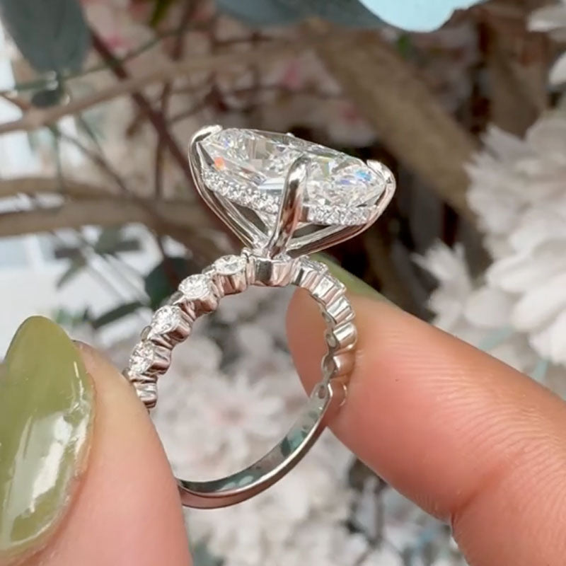 9.0Ct Cushion Cut Diamond Halo Ring