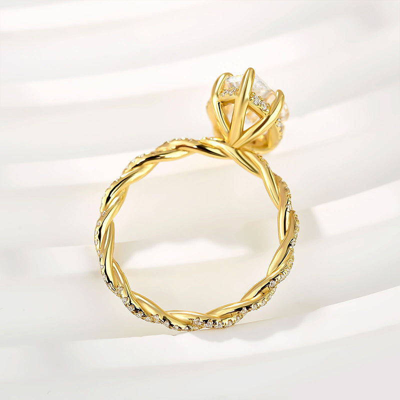 4Ct Marquise Cut Diamond Ring with Hidden Halo 925 Silver