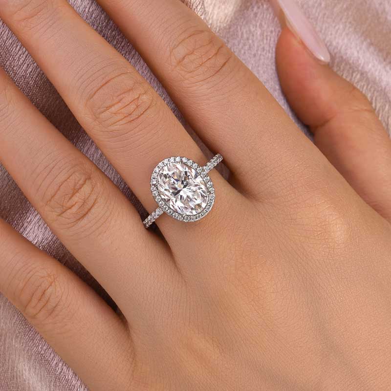 4.5Ct Oval Moissanite Ring - 4-Prong White Gold