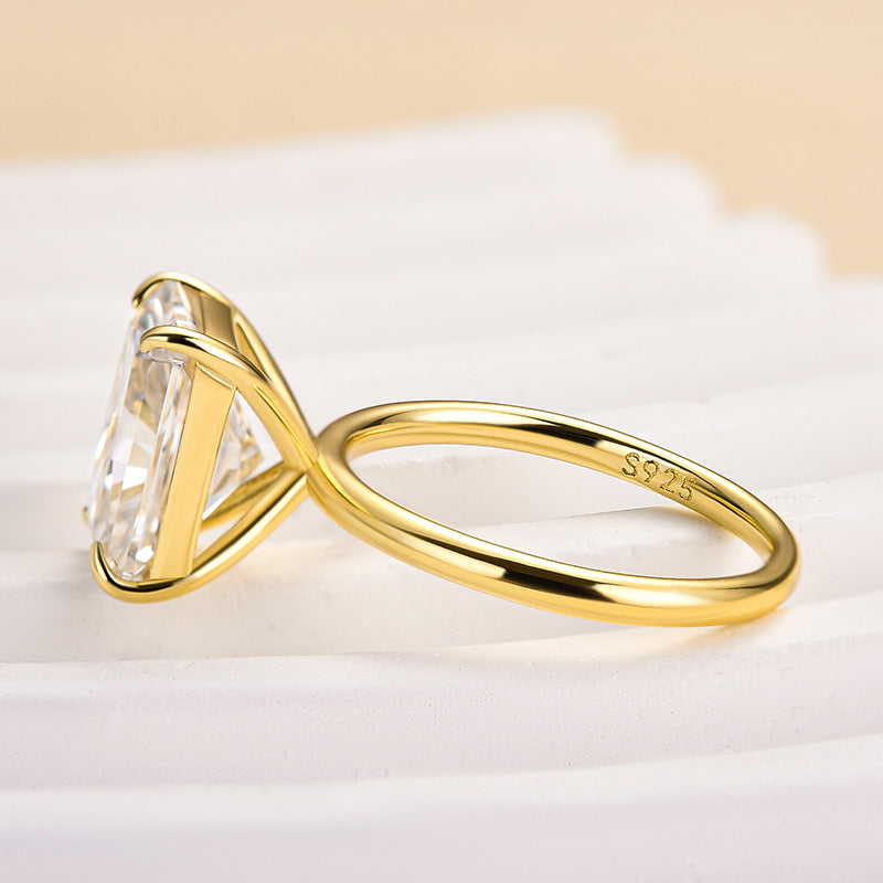 4.5Ct Radiant Cut Moissanite Ring - Dual-Tone