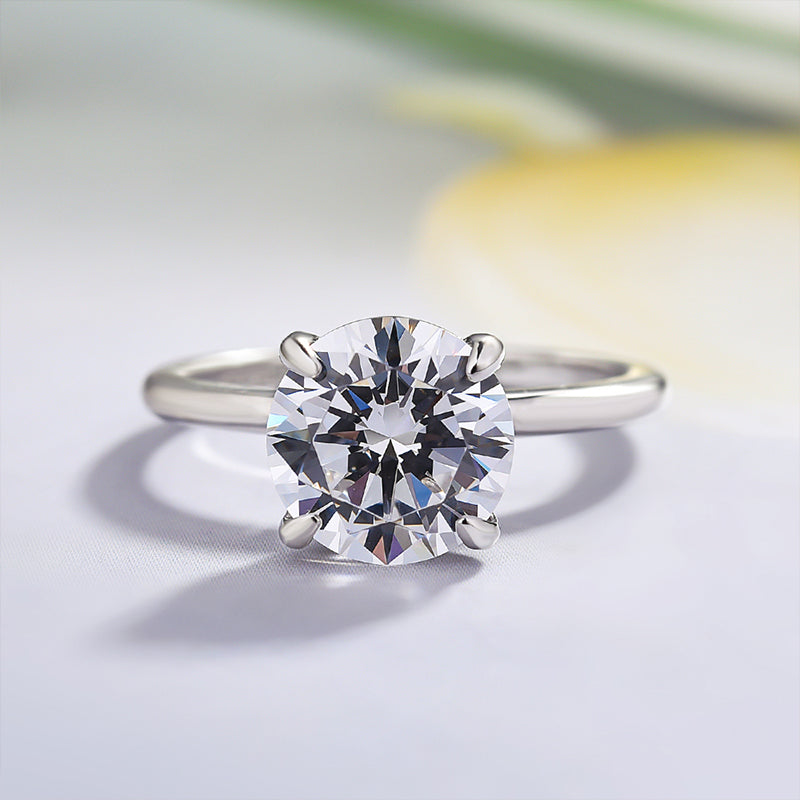 2 Carat Round Cut Solitaire Engagement Ring Sterling Silver