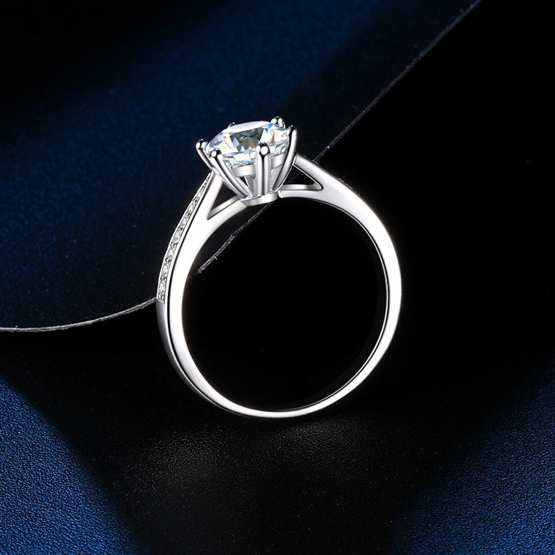 2.0CT Moissanite Solitaire Ring - Timeless Sterling Silver