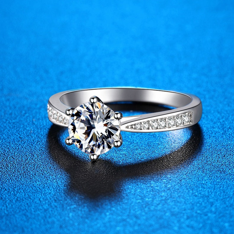 2.0CT Moissanite Solitaire Ring - Timeless Sterling Silver