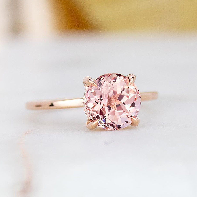 2.0ct Morganite Rose Gold Ring - Romantic & Feminine