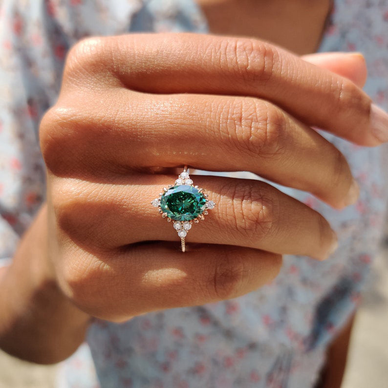 2.0ct Oval Paraiba Tourmaline Ring - Rose Gold Plated Sterling Silver