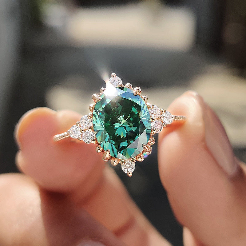 2.0ct Oval Paraiba Tourmaline Ring - Rose Gold Plated Sterling Silver