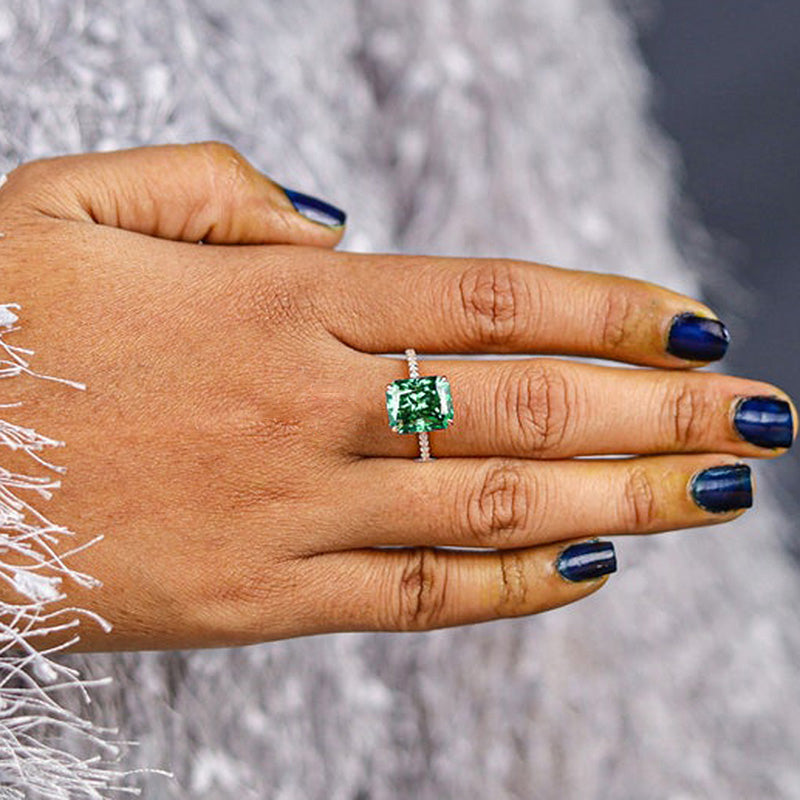 5.0Ct Radiant Cut Paraiba Tourmaline Halo Ring