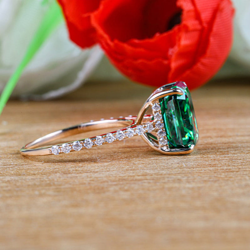5.0Ct Radiant Cut Paraiba Tourmaline Halo Ring