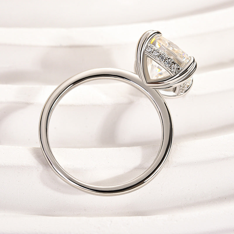 4.5ct Cushion Moissanite Engagement Ring - Sterling Silver