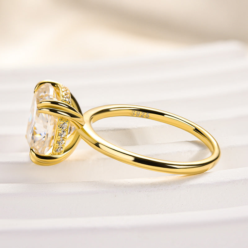 4.5ct Cushion Moissanite Engagement Ring - Sterling Silver