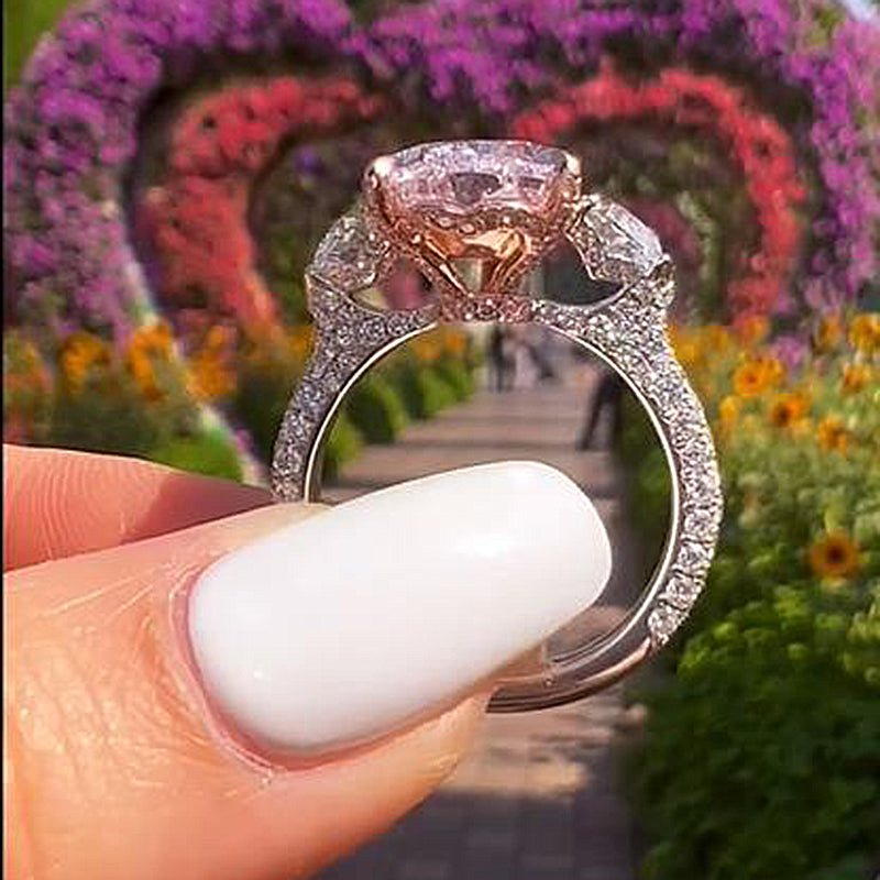 8.0 Carat Pear-Cut Pink Sapphire Three-Stone Engagement Ring