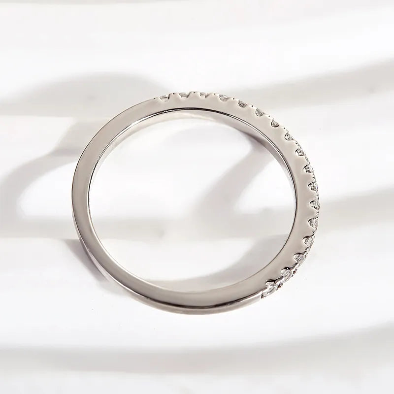 Alliance demi-éternité en diamant Sona de 0,3 ct, en argent sterling plaqué or ou blanc