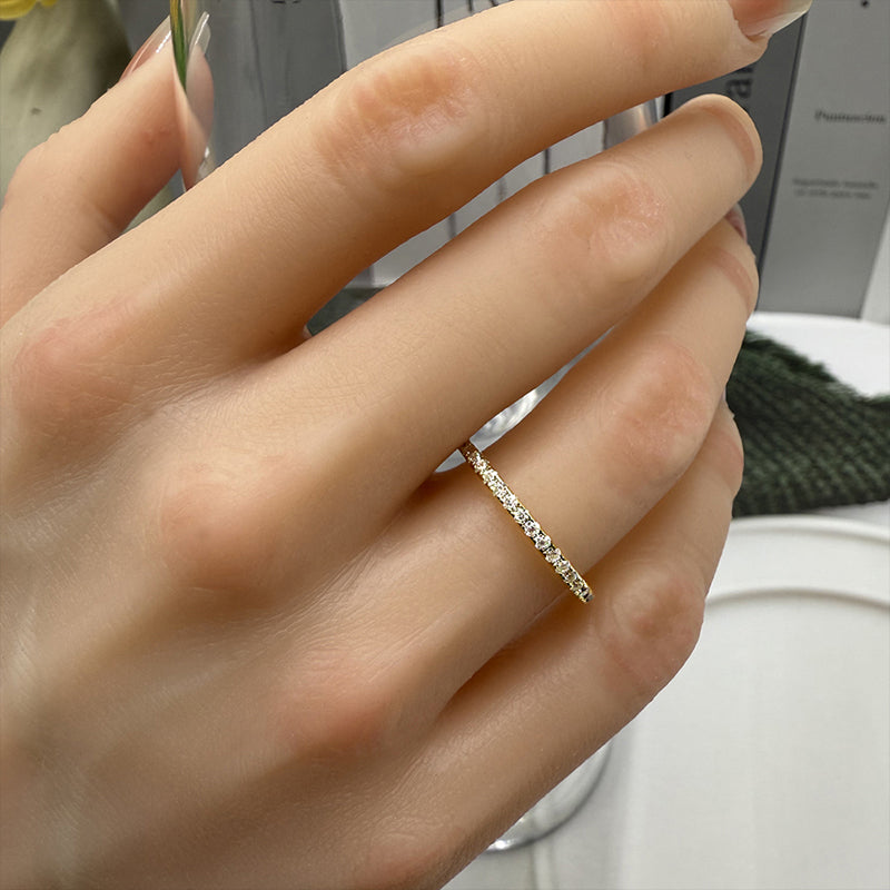Alliance demi-éternité en diamant Sona de 0,3 ct, en argent sterling plaqué or ou blanc