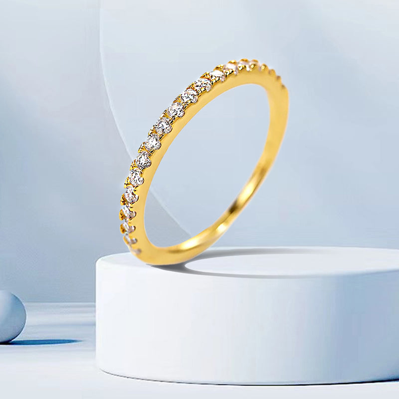 Alliance demi-éternité en diamant Sona de 0,3 ct, en argent sterling plaqué or ou blanc