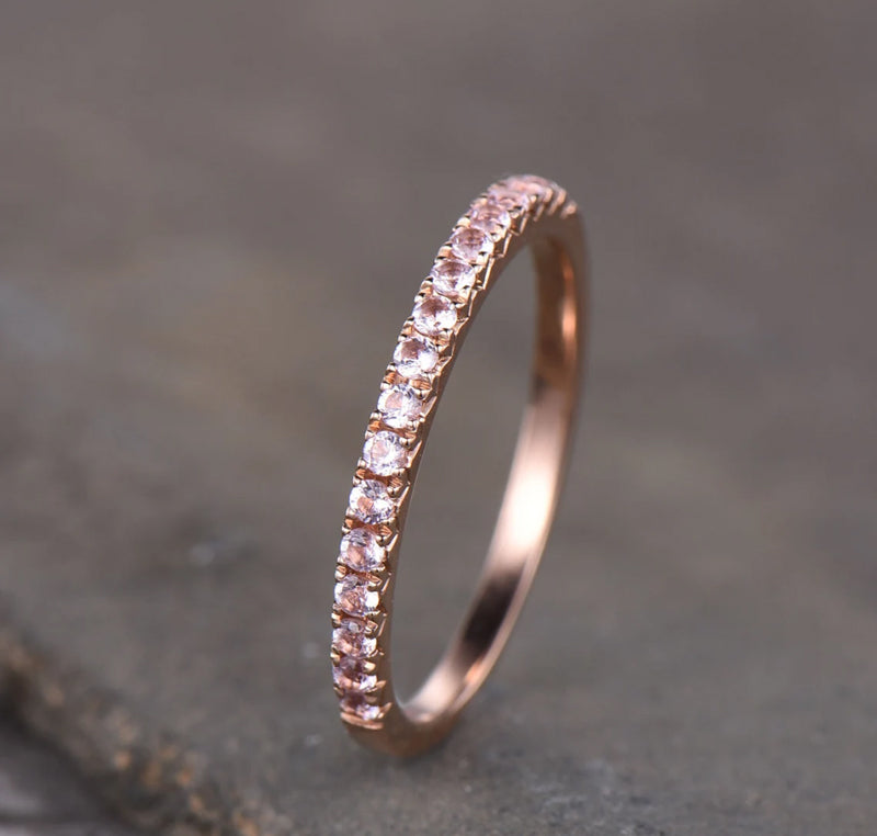 Alliance demi-éternité en diamant Sona de 0,3 ct, en argent sterling plaqué or ou blanc