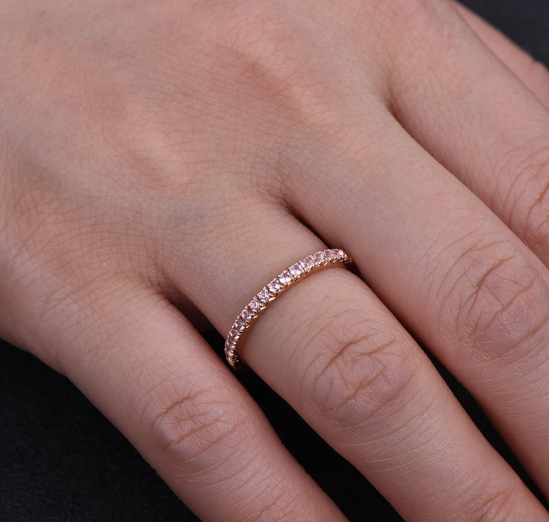 Alliance demi-éternité en diamant Sona de 0,3 ct, en argent sterling plaqué or ou blanc