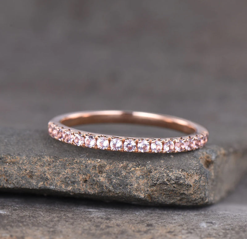 Alliance demi-éternité en diamant Sona de 0,3 ct, en argent sterling plaqué or ou blanc